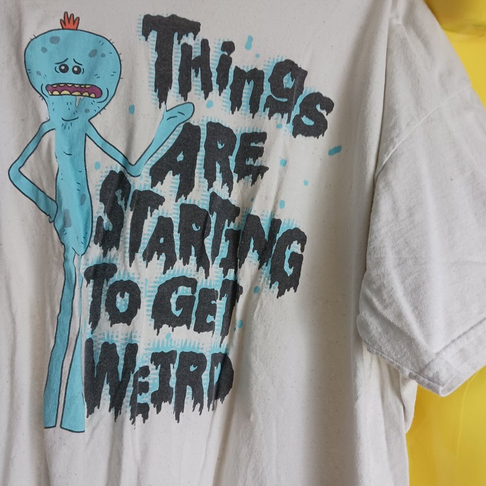 rick and morty shirt 2XL very too large for me used, mr meeseek